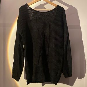 oversized sweater with open back